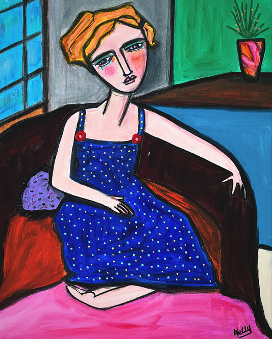 Woman resting by window