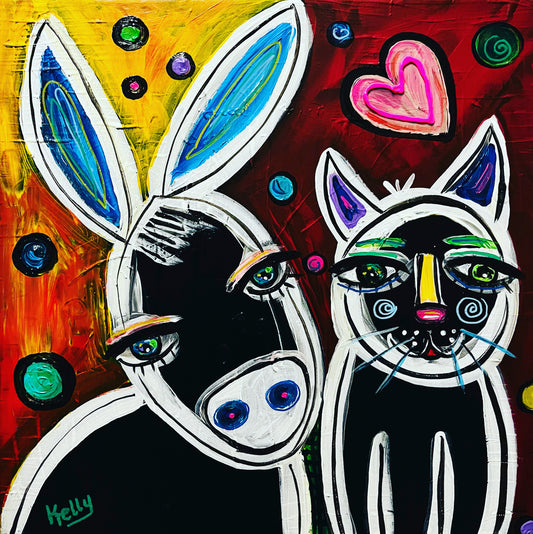 Cat and donkey